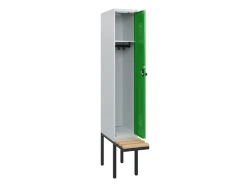 locker met bank,HxBxD 1950x300x815mm,1vak,vak B 300mm,draaigrendel
