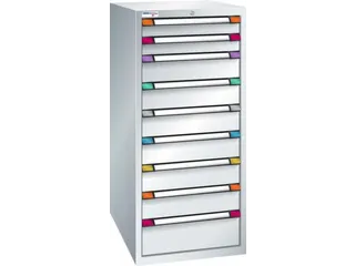 ladekast,HxBxD 1400x605x695mm,9lade(n),cil.-slot,RAL7035,front RAL7035 - 2