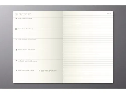 Weekagenda Conceptum A5 2027 (NL/FR/EN/DU) zwart Softcover