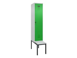 locker met bank,voor scheiding van kleding,HxBxD 2120x400x815mm,1vak - 2