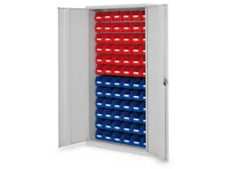 kast met sleufplaat m. bakken,HxBxD 1950x1000x410mm,72bakken PE