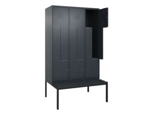 Z-garderobekast,HxBxD 2120x1200x815mm,6vak,vak B 400mm,cil.-slot