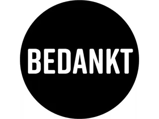 KP Sticker rond 40mm "BEDANKT" zwart/wit 250 stuks - 1