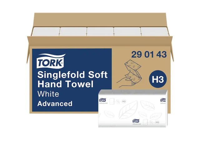 Tork 290143 Handdoek Advanced H3 Singlefold 2-laags Wit 15x250 stuks