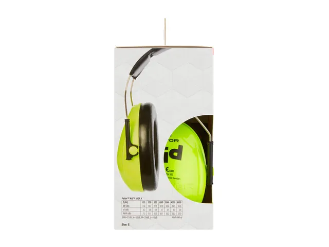 Oorkap 3M Peltor voor kinderen H510AK (87-98 dB) neongroen