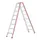 trapladder,beide zijden,2x8treden,Stand H 1,38m,balk L 2,05m,aluminium