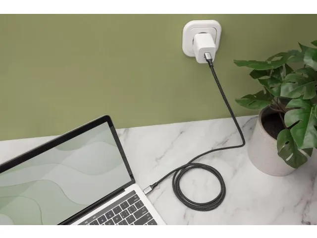 USB 4-aansluitkabel Type-C - Type-C aluminium behuizing PP Braid 1m