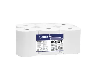 Handdoekrol Celtex 2-laags wit 120 meter krimp a 6 rol - 1