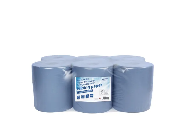 Poetspapier Cleaninq midi 1-laags 20cmx300m Blauw 6 rollen