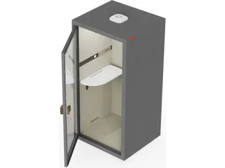 Belcel 003 Akoestische Werkpod Grijs met Ventilatie - 3