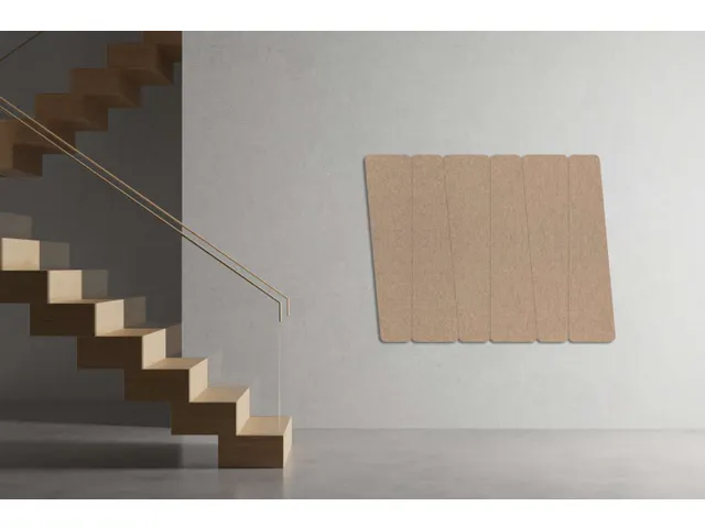 Akoestische PET-vilt trapezium stroken beige 30x120cm 6 stuks