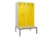 locker met bank,voor scheiding van kleding,HxBxD 2120x1200x815mm,4vak
