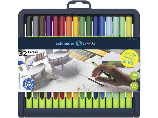 fineliner Schneider Line-Up 0.4mm assorti 32 stuks incl. 2x gratis