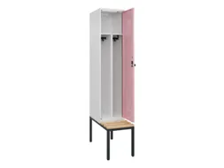 locker met bank,voor scheiding van kleding,HxBxD 2120x400x815mm,1vak