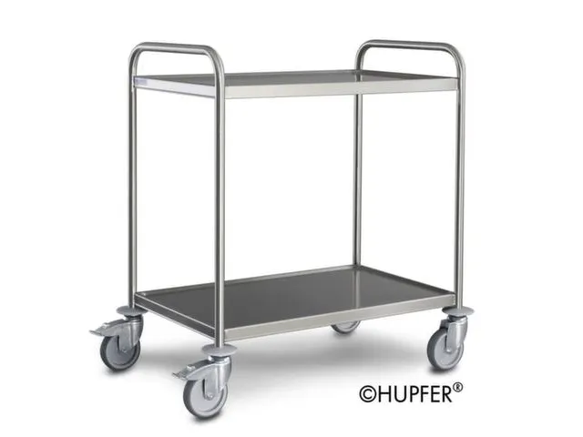 Kantinewagen RVS 2 etages draagverm. 80kg laadvlak 1000x600mm