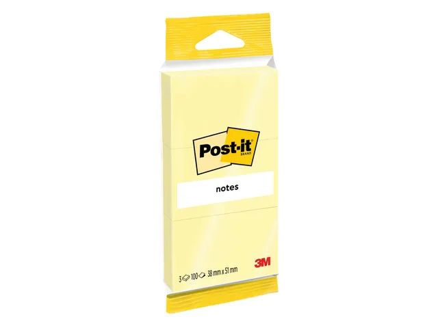 Memoblok Post-it Notes 6810 38x51mm canary yellow 3 stuks