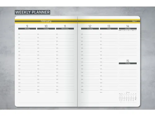 Weekagenda Linescape A5 2026 (EN) donkergrijs Hardcover verticale inde