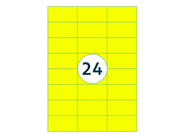 Etiket Rillprint 70x37mm fluorgeel 2400 etiketten