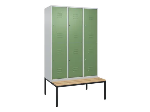 armoire vestiaire avec banc à deux niveaux HxlxP 2120x1200x815mm