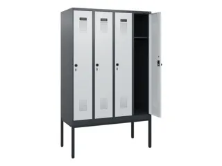 schoollocker,HxBxD 1950x1200x500mm,4vak,vak B 300mm,draaigrendel - 1