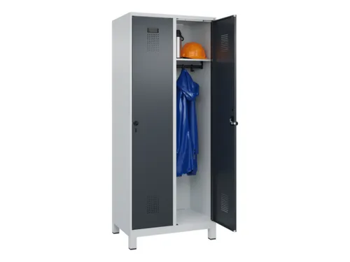 locker,HxBxD 1950x800x500mm,2vak,vak B 400mm,draaigrendel,voeten