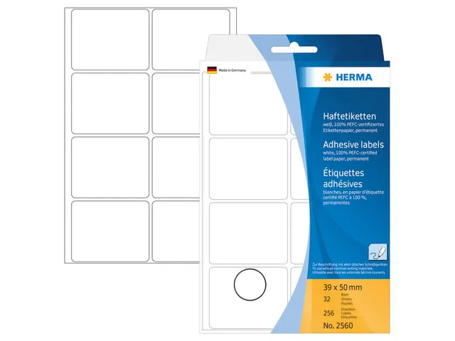 HERMA 2560 Universele etiketten 39x50mm Wit 256 stuks