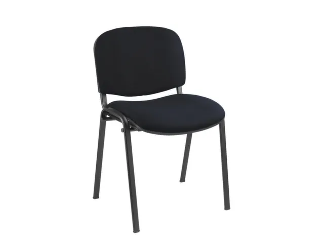 bezoekersstoel,4voeten ovale buis RAL9005,zitting stof zwart