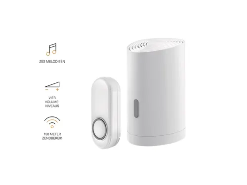 Draadloze deurbelset KlikAanKlikUit ACDB-9000AC wit