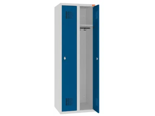 lockerkast,HxBxD 1800x600x500mm,2vak,draaigrendel,sokkel,romp RAL7035