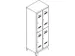 Armoire vestiaire à deux niveaux,RAL7035,face avant RAL3000