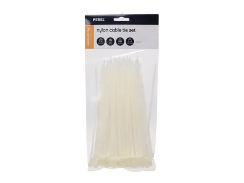 SET Met Nylon Kabelbinders - 4.6x200mm - WIT (100 ST.)
