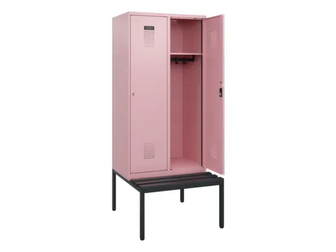 locker met bank,HxBxD 1950x800x815mm,2vak,vak B 400mm,cilinderslot