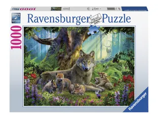 Puzzel Familie Wolf In Het Bos Legpuzzel 1000 Stukjes - 1