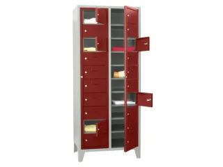 Wasgoedkast 1850x770x500 2x10 Vakken M. Poten Ral7035 Front Ral3000 - 1