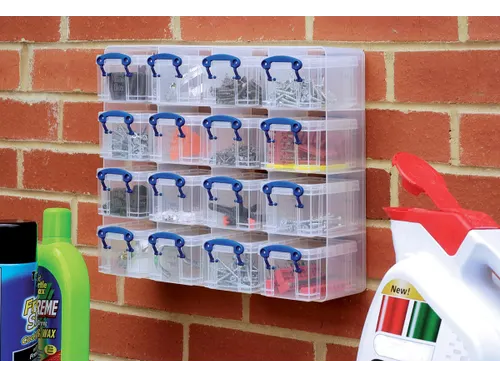 Muurkubus met 16 Boxen 0,3 Liter Transparant