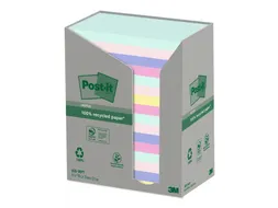 Memoblok 3M Post-it 655 76x127mm recycled rainbow pastel 16 Stuks