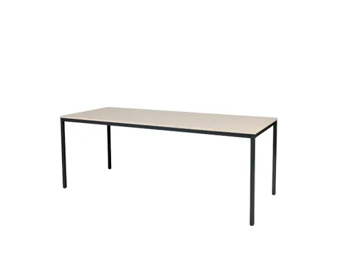 Domino Basic tafel Vaste Hoogte 2000x800mm Robson Eiken zwart 4-poot