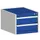 ladekast HxBxD 250x525x525mm 2laden RAL7035 front RAL5010