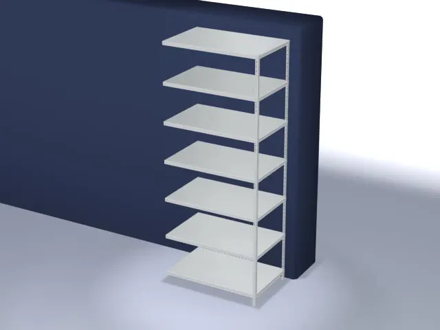 magazijnstelling,aanbouwveld,HxBxD 3000x1300x800mm,vaklast 125kg