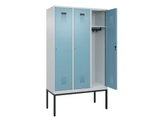 locker,HxBxD 2120x1200x500mm,3vak,vak B 400mm,cil.-slot,voetonderstel - 1