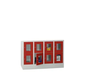lockerkast,HxBxD 855x1200x500mm,4x2vakken,RAL7035,front RAL3000 - 2