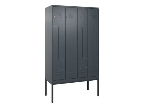 Z-garderobekast,HxBxD 2120x1200x500mm,vak B 150/300mm,cil.-slot