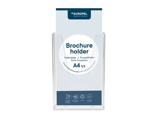 OUTLET Folderbakje Europel wand 1/3 A4 transparant