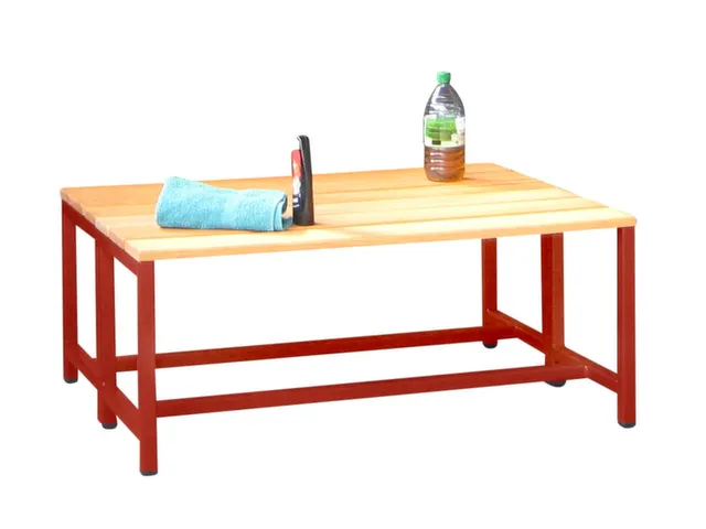 banc double,LxP 1000x740mm,barrettes en bois hêtre,piètement RAL3000
