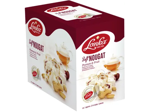 Nougat Lonka pinda vrucht doos 214 stuks