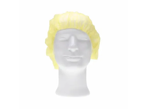 PP non woven haarnet geel 50cm bouffant cap maat M 10x100 Stuks