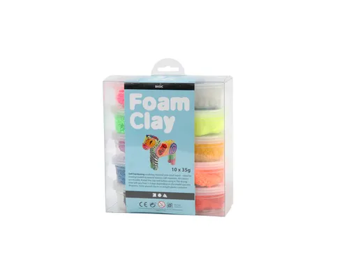 Klei Foam Clay basic 10 x 35gr 10 kleuren