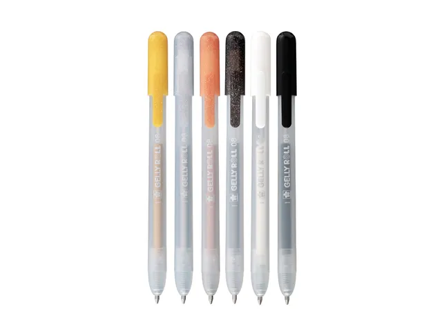 Stylo gel Sakura Gelly Roll Spécial 08 rétractable set 6 couleurs