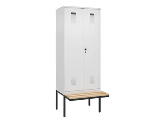 locker met bank,voor scheiding van kleding,HxBxD 2120x800x815mm,2vak - 2