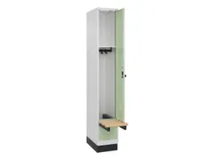 locker met bank,HxBxD 1950x300x815mm,1vak,vak B 300mm,draaigrendel